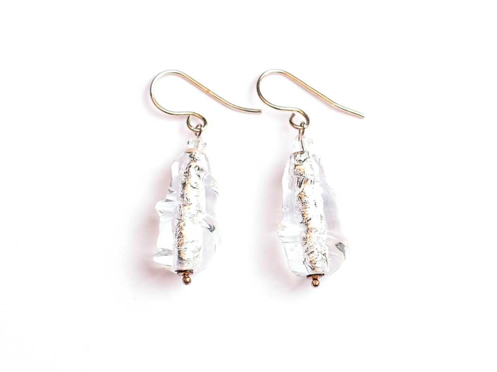 Ghiaccioli earrings - Murano Glass, clear earrings